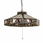 Meyda Lighting Poker Face 24" 4-Light Mahogany Bronze Pendant Light With Multi-Colored Stained Shade Glass