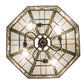 Meyda Lighting Poker Face 24" 4-Light Mahogany Bronze Pendant Light With Multi-Colored Stained Shade Glass