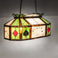 Meyda Lighting Poker Face 33" 3-Light Mahogany Bronze Island Pendant Light With Multi-Colored Shade Glass