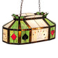 Meyda Lighting Poker Face 33" 3-Light Mahogany Bronze Island Pendant Light With Multi-Colored Shade Glass