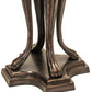 Meyda Lighting Poker Face 33" 3-Light Mahogany Bronze Table Lamp With Multi-Colored Stained Shade Glass
