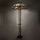 Meyda Lighting Poker Face 61" 2-Light Mahogany Bronze Floor Lamp With Multi-Colored Stained Shade Glass
