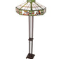 Meyda Lighting Poker Face 61" 2-Light Mahogany Bronze Floor Lamp With Multi-Colored Stained Shade Glass