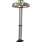 Meyda Lighting Poker Face 61" 2-Light Mahogany Bronze Floor Lamp With Multi-Colored Stained Shade Glass