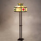 Meyda Lighting Poker Face 64" 2-Light Mahogany Bronze Floor Lamp With Multi-Colored Stained Shade Glass