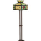 Meyda Lighting Poker Face 64" 2-Light Mahogany Bronze Floor Lamp With Multi-Colored Stained Shade Glass