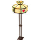 Meyda Lighting Poker Face 64" 2-Light Mahogany Bronze Floor Lamp With Multi-Colored Stained Shade Glass