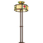 Meyda Lighting Poker Face 64" 2-Light Mahogany Bronze Floor Lamp With Multi-Colored Stained Shade Glass