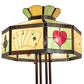 Meyda Lighting Poker Face 64" 2-Light Mahogany Bronze Floor Lamp With Multi-Colored Stained Shade Glass