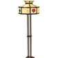 Meyda Lighting Poker Face 64" 2-Light Mahogany Bronze Floor Lamp With Multi-Colored Stained Shade Glass