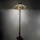 Meyda Lighting Poker Face 65" 2-Light Mahogany Bronze Floor Lamp With Multi-Colored Stained Shade Glass