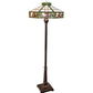 Meyda Lighting Poker Face 65" 2-Light Mahogany Bronze Floor Lamp With Multi-Colored Stained Shade Glass