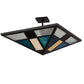 Meyda Lighting Polaris 43" Oil Rubbed Bronze Semi-flush Mount Light With Multi-Colored Shade Glass