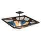 Meyda Lighting Polaris 43" Oil Rubbed Bronze Semi-flush Mount Light With Multi-Colored Shade Glass