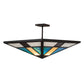 Meyda Lighting Polaris 43" Oil Rubbed Bronze Semi-flush Mount Light With Multi-Colored Shade Glass