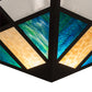 Meyda Lighting Polaris 43" Oil Rubbed Bronze Semi-flush Mount Light With Multi-Colored Shade Glass