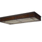 Meyda Lighting Polaris 48" 3-Light Timeless Bronze Island Flush Mount Light With Amber Mica & Beige Iridescent Art Shade Glass