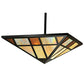 Meyda Lighting Polaris 51" 4-Light Timeless Bronze Inverted Pendant Light With Amber Mica & Beige Iridescent Shade Glass