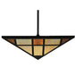 Meyda Lighting Polaris 51" 4-Light Timeless Bronze Inverted Pendant Light With Amber Mica & Beige Iridescent Shade Glass