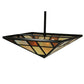 Meyda Lighting Polaris 51" 4-Light Timeless Bronze Inverted Pendant Light With Amber Mica & Beige Iridescent Shade Glass