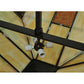 Meyda Lighting Polaris 51" 4-Light Timeless Bronze Inverted Pendant Light With Amber Mica & Beige Iridescent Shade Glass