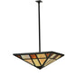 Meyda Lighting Polaris 51" 4-Light Timeless Bronze Inverted Pendant Light With Amber Mica & Beige Iridescent Shade Glass