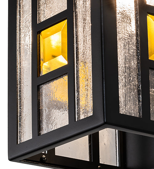 Meyda Lighting Polaris 6" Solar & Matte Black Wall Sconce With Multi-Colored Shade Glass