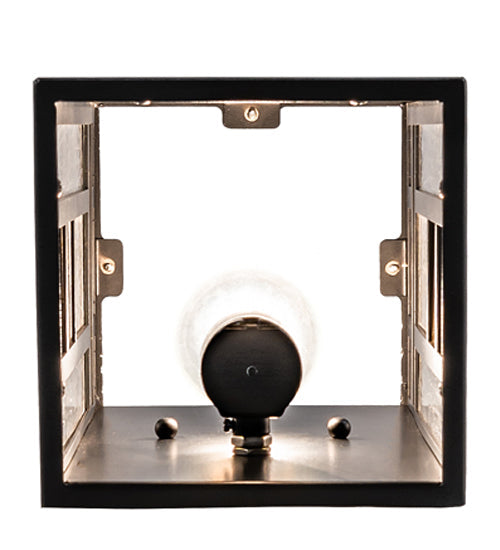 Meyda Lighting Polaris 6" Solar & Matte Black Wall Sconce With Multi-Colored Shade Glass