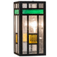 Meyda Lighting Polaris 6" Solar & Matte Black Wall Sconce With Multi-Colored Shade Glass