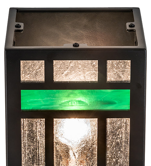 Meyda Lighting Polaris 6" Solar & Matte Black Wall Sconce With Multi-Colored Shade Glass