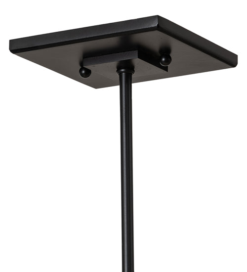 Meyda Lighting Polaris 7" Solar Black Mini Pendant Light With Multi-Colored Shade Glass
