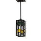Meyda Lighting Polaris 7" Solar Black Mini Pendant Light With Multi-Colored Shade Glass