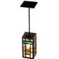 Meyda Lighting Polaris 7" Solar Black Mini Pendant Light With Multi-Colored Shade Glass
