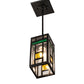 Meyda Lighting Polaris 7" Solar Black Mini Pendant Light With Multi-Colored Shade Glass