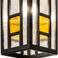 Meyda Lighting Polaris 7" Solar Black Mini Pendant Light With Multi-Colored Shade Glass