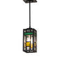 Meyda Lighting Polaris 7" Solar Black Mini Pendant Light With Multi-Colored Shade Glass