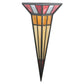Meyda Lighting Polaris II 18" 2-Light Black Wall Sconce With Red and Amber Shade Glass