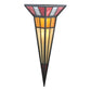 Meyda Lighting Polaris II 18" 2-Light Black Wall Sconce With Red and Amber Shade Glass