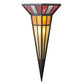 Meyda Lighting Polaris II 18" 2-Light Black Wall Sconce With Red and Amber Shade Glass