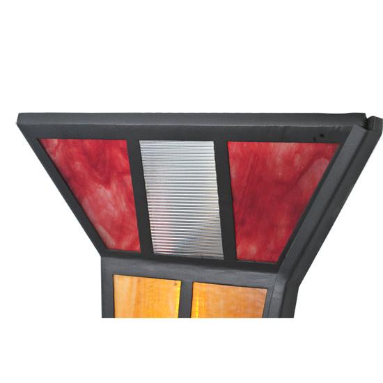 Meyda Lighting Polaris II 18" 2-Light Black Wall Sconce With Red and Amber Shade Glass