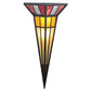 Meyda Lighting Polaris II 18" 2-Light Black Wall Sconce With Red and Amber Shade Glass