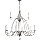 Meyda Lighting Polonaise 48" 12-Light 2-Tier Timeless Bronze Chandelier With White Faux Candlelight