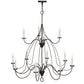 Meyda Lighting Polonaise 48" 12-Light 2-Tier Timeless Bronze Chandelier With White Faux Candlelight