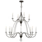 Meyda Lighting Polonaise 48" 12-Light 2-Tier Timeless Bronze Chandelier With White Faux Candlelight