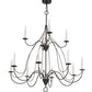 Meyda Lighting Polonaise 48" 12-Light 2-Tier Timeless Bronze Chandelier With White Faux Candlelight
