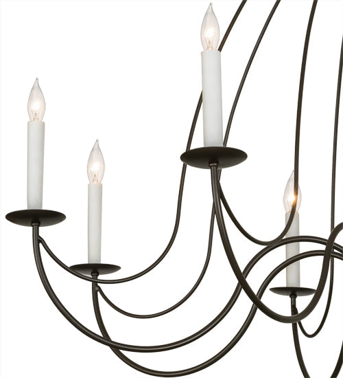 Meyda Lighting Polonaise 48" 12-Light 2-Tier Timeless Bronze Chandelier With White Faux Candlelight