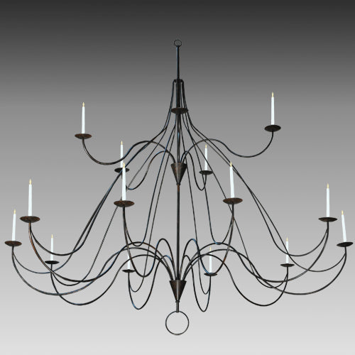 Meyda Lighting Polonaise 96" 15-Light 2-Tier Coffee Bean Chandelier With Faux Candlelight