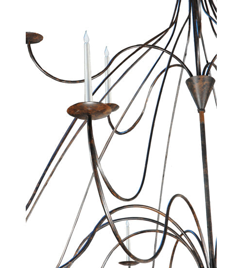 Meyda Lighting Polonaise 96" 15-Light 2-Tier Coffee Bean Chandelier With Faux Candlelight