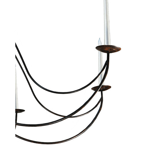 Meyda Lighting Polonaise 96" 15-Light 2-Tier Coffee Bean Chandelier With Faux Candlelight