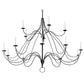 Meyda Lighting Polonaise 96" 15-Light 2-Tier Coffee Bean Chandelier With Faux Candlelight